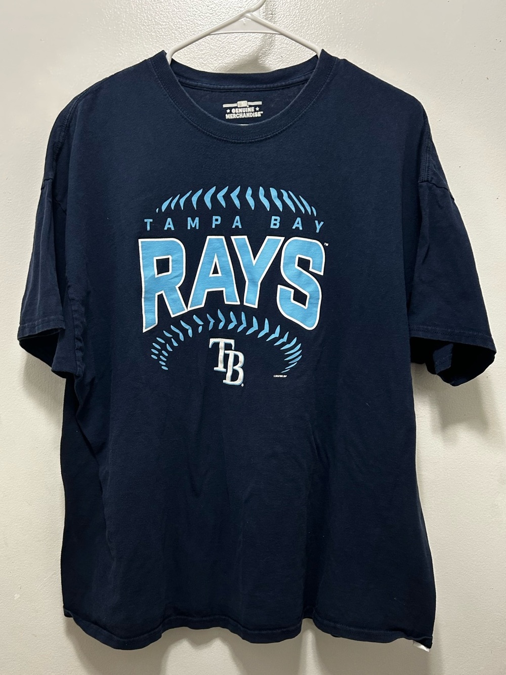 Genuine Merchandise Navy T-Shirt with Light Blue Graphics